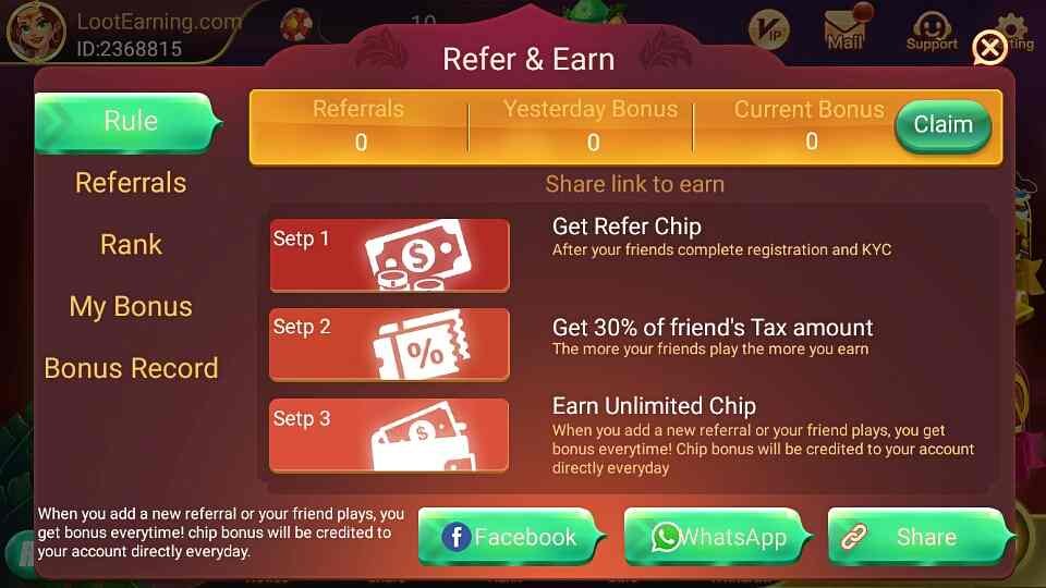 Teen Patti Yes Referral Refer Earn